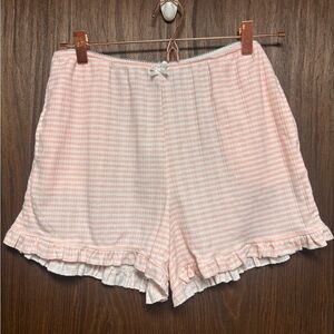 Together Dreamy Nights Pink Stripe Ruffle Sleep Shorts Size M
